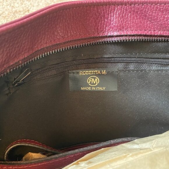 New w/Tags - Roberta M Shoulder Bag - Wine Leather - Picture 6 of 7